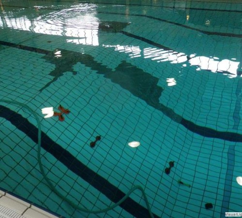 Tegelreparatie schuine wand duiklkuil Orka zwembadreparatie